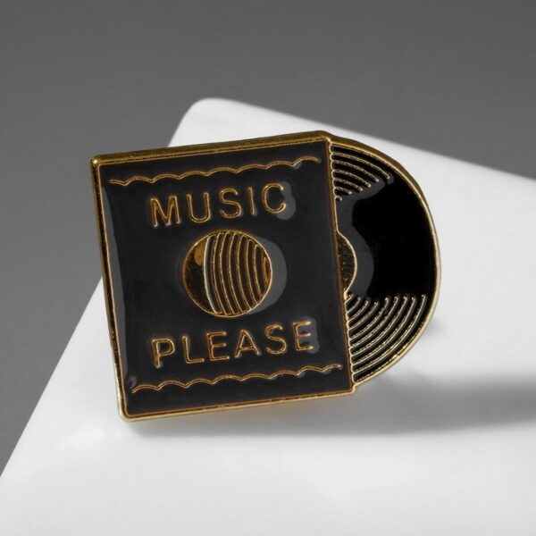 Значок "Музыка", цвет чёрный в золоте 7428434