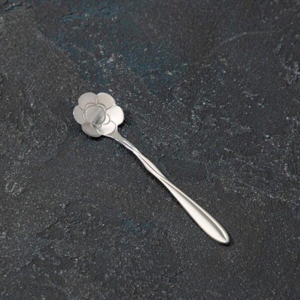 Ложка десертная Magistro «Цветок», 12,5 см, витая, цвет серебро