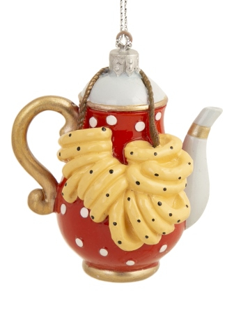 Новогоднее подвесное украшение Чайник с баранками из полирезины / 6,2х7,5х4,5см арт.81619