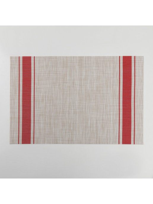 Салфетка кухонная «Две полосы», 45×30 см, цвет красный